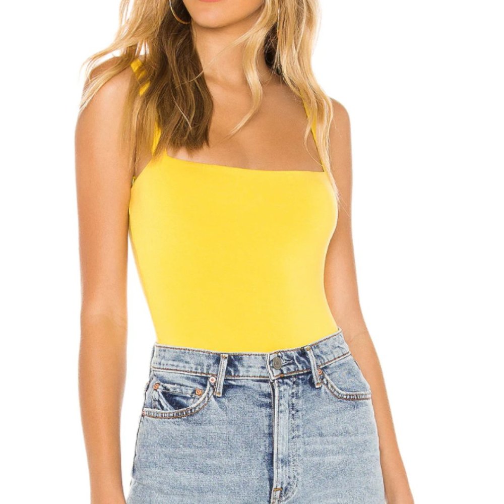 NWT Superdown Adrienne Bodysuit Yellow